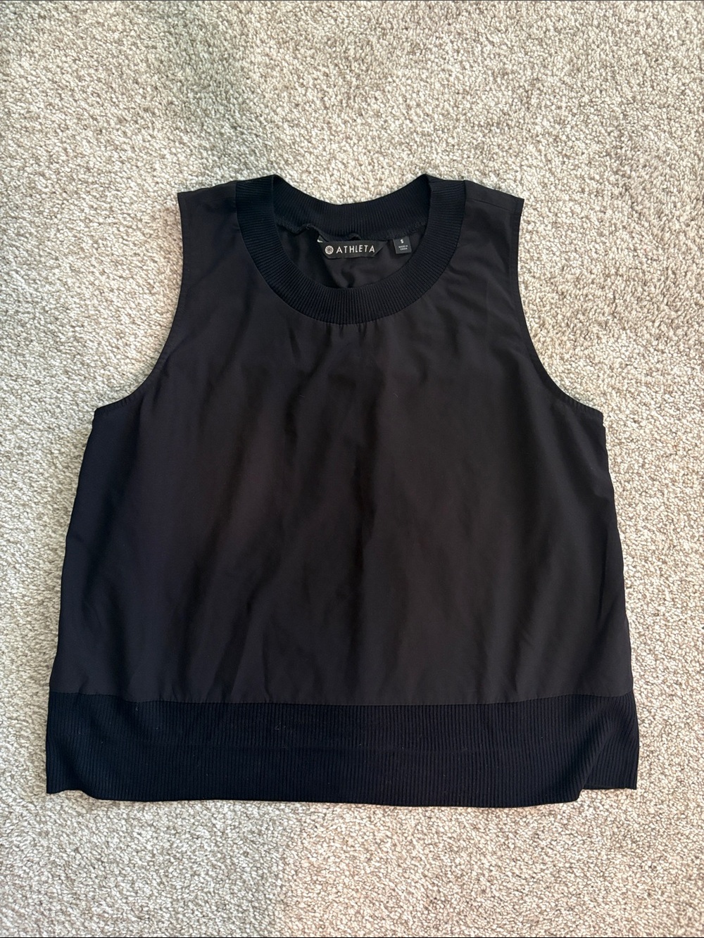 Athleta Black Ribbed Hem Sleeveless Tank